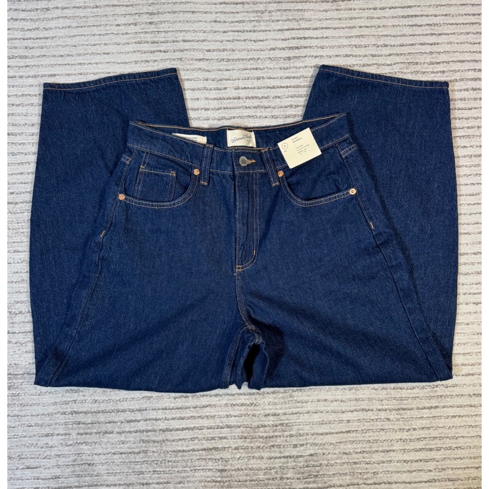Universal Thread Womens Easy Barrel Jeans Dark Wash High Rise Size 6 Indigo